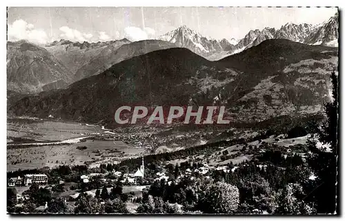 Cartes postales Combloux Le Village l Arve et le Fayet dans le sond l Aiguille verte et les Drus