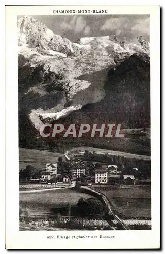 Cartes postales Chamonix Mont Blanc Village et glacier des Bossons