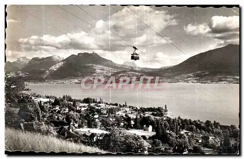 Cartes postales Lac D Annecy Veyrier Vue generale et le Tele pherique