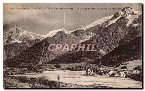 Cartes postales Enviroes de Chamonix Mont Blanc la Chaine du Mot Blanc vue des Houches