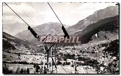 Ansichtskarte AK Les Contamines Montjoie Le Telesiege du Plateau de Montjoie et vue d ensemble de la Station