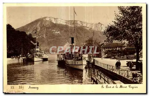 Cartes postales Anncey Le Port et Le mont Veyrier Bateau