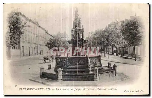 Cartes postales Clermont Ferrand La Fontaine De Jacques d Amboise