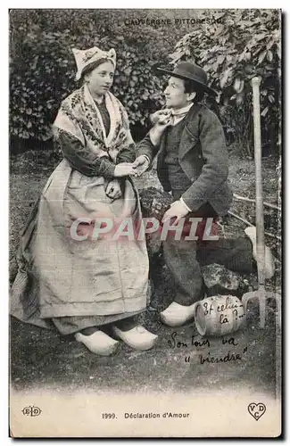 Cartes postales Declaration d Amour Auvergne Folklore costume