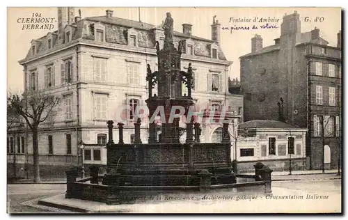 Cartes postales Clermont Ferrand Fontaine d Amboise