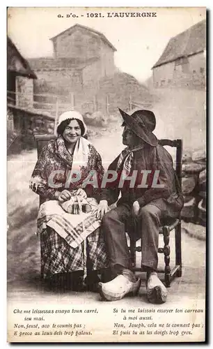 Cartes postales L Auvergne Couple Folklore Costume