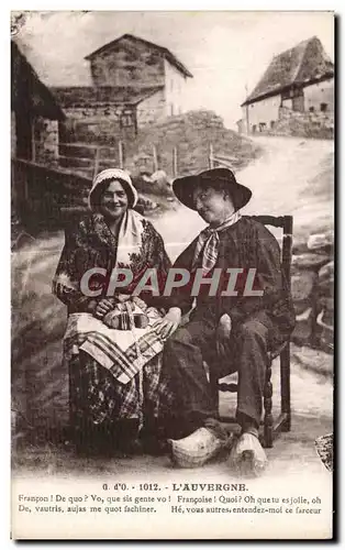Cartes postales L Auvergne Couple Folklore Costume