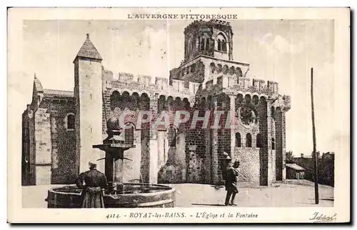 Cartes postales Royat les Bains L Eglise et le Fontaine