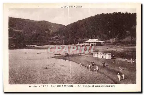 Cartes postales Lac Chambon La Plage et ses Baigneurs