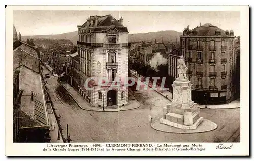 Cartes postales L Auvergne Pittoresque Clermont Ferrand Le Monument aux Morts de la Grande Guerre