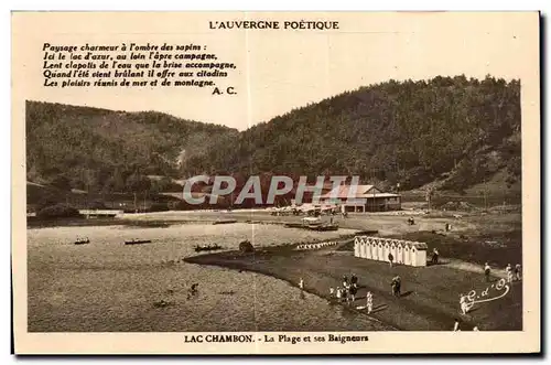 Ansichtskarte AK L Auvergne Poetique Lac Chambon La Plage et ses Baigneurs