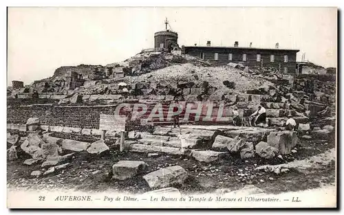 Cartes postales Auvergne Puy de Dome Les Ruines du Temple de Mercure el I Observatoire