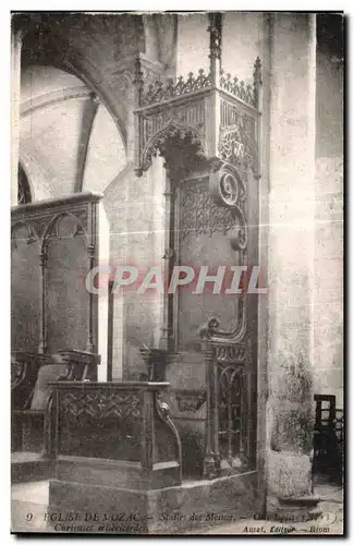 Cartes postales I Eglise De Mozac Stalle des moines