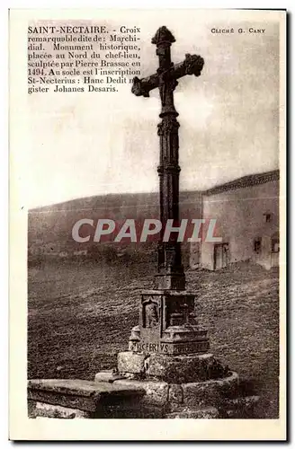 Ansichtskarte AK Saint Nectaire Croix remarquable dite de Marchidial Monument historique