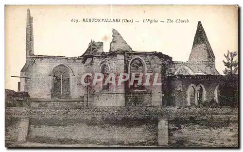 Cartes postales Bertonvillers (Oise) L Eglise The Church Militaria