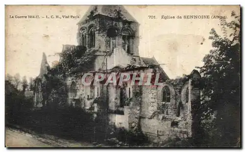 Cartes postales Eglise de Sennoise (Aisne) Militaria