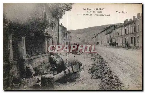 Cartes postales La Guerre Paris Verdun Faubourg pave Militaria