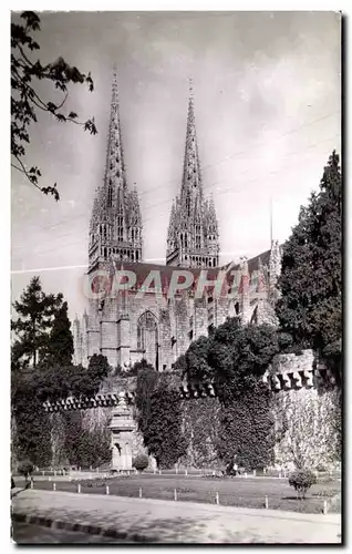 Cartes postales Quimper La Cathedrale vue des Quais