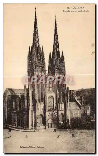 Cartes postales Quimper Facade de la Cathedrale