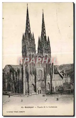 Cartes postales Quimper Facade de la Cathedrale