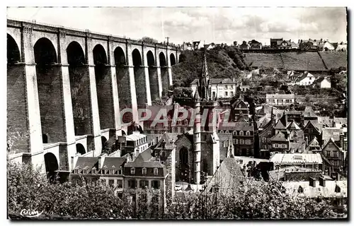 Ansichtskarte AK Morlaix Finistere Le Viaduc et I Eglise Ste Melaine