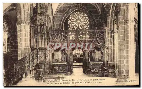 Cartes postales Folgoat Vue interieure de I Eglise le Jube et la Chaire a precher