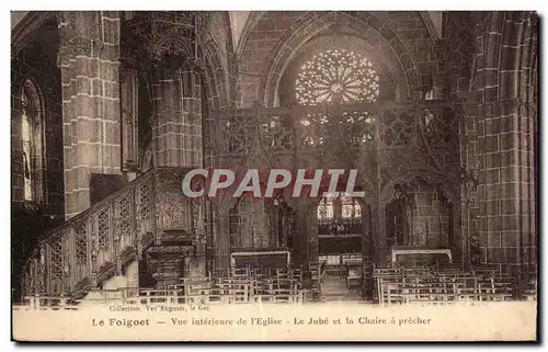 Ansichtskarte AK Le Folgoet Vue Interiure de I Eglise Le Jube et la Chaire a precher