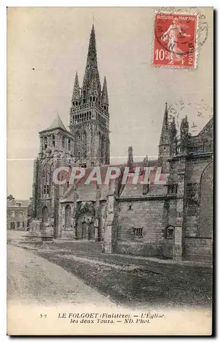 Ansichtskarte AK Le Folgoet Finistere L Eglise les deux Tours