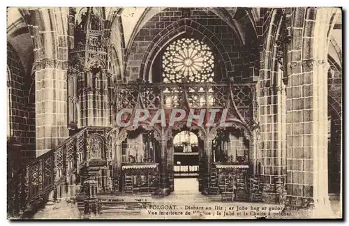 Cartes postales AR Folgoat Vue interiere de l Eglise le Jube et la Chaire a precher