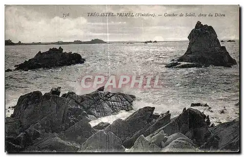 Cartes postales Tregastel Primel Finistere Coucber de Soleil Anse du Diben