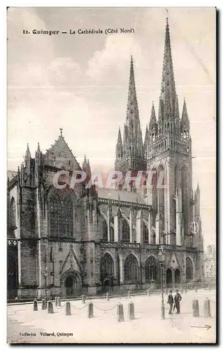 Ansichtskarte AK Quimper La Cathedrale Cote Nord