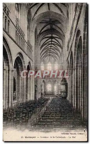 Cartes postales Quimper Interieur de la Cathedrale La Nef