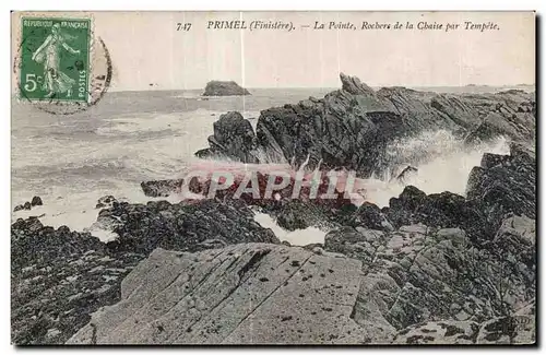 Cartes postales Primel Finistere La Pointe Rochers de la Chaise par Tempete