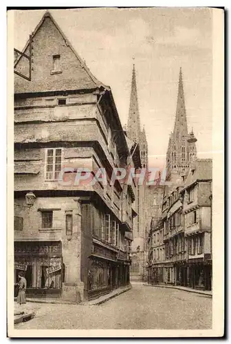 Ansichtskarte AK Quimper Finistere Vieilles Maisons de la Rue Kereon