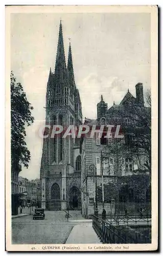 Cartes postales Quimper Finistere La Cathedrale cote sud