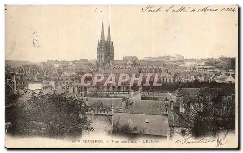 Cartes postales Quimper Vue generale L Eveche