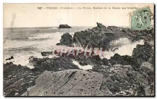 Cartes postales Primel Pointe de la Chaise par tempete