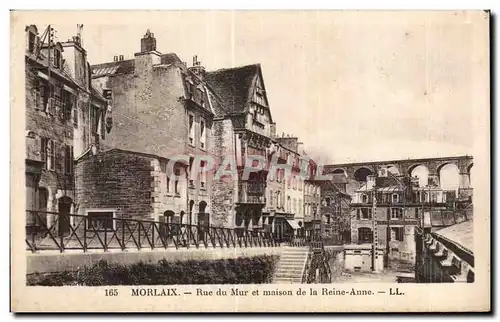 Ansichtskarte AK Morlaix Rue du Mur et maison de la Reine Anne