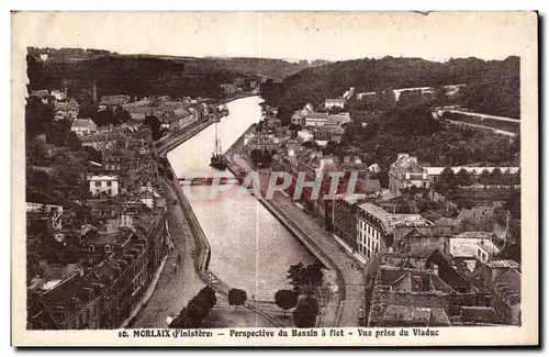 Cartes postales Morlaix Perspective du Bassin a flet Vue prise du Viaduc