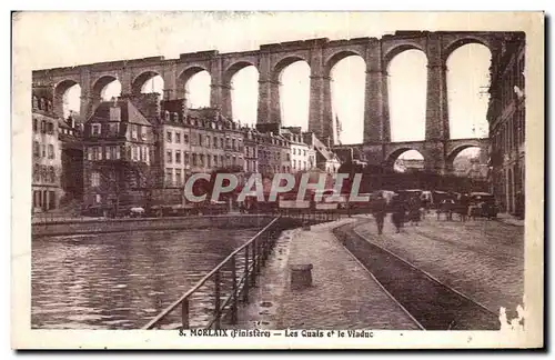 Ansichtskarte AK Morlaix Les Quais et le Viaduc