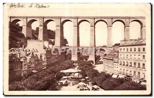 Ansichtskarte AK Morlaix La Place Thiers et le Viaduc