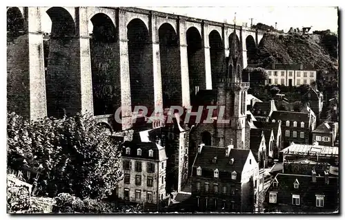 Ansichtskarte AK Morlaix L Eglise Saint Melaine et le Viaduc