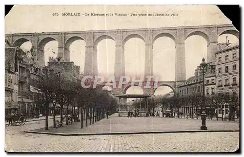 Cartes postales Morlaix Le Koosque et le Viaduc Vue prise de l Hotel de Ville