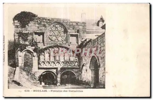 Ansichtskarte AK Morlaix Fontaine des Carmelites