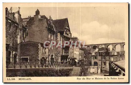 Cartes postales Morlaix Rue du Mur et Maison de la Reine Anne