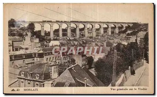 Ansichtskarte AK Morlaix Vue generale sur le Viaduc