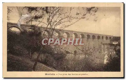 Ansichtskarte AK Morlaix Vue prise des Jardins suspendus