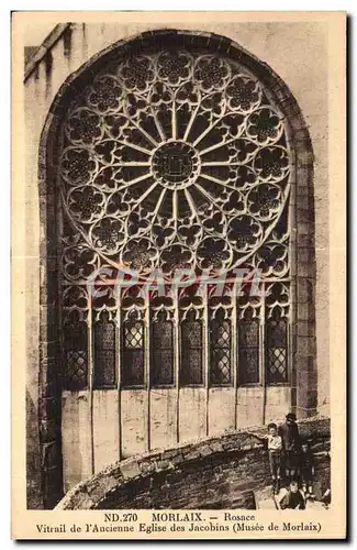 Cartes postales Morlaix Rosace Vitrail de l Ancienne Eglise des Jacobins Enfants