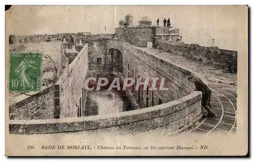 Cartes postales Rade de Morlaix Chateau du Taureau ou fut enferme Blanqui