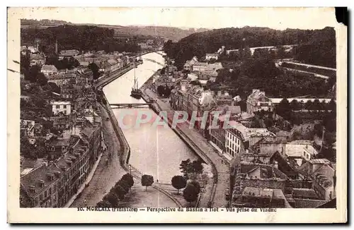 Ansichtskarte AK Morlaix Prespective du Bassin a flot Vue prise du viaduc